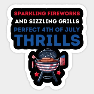 4th of July fireworks and grills Sticker